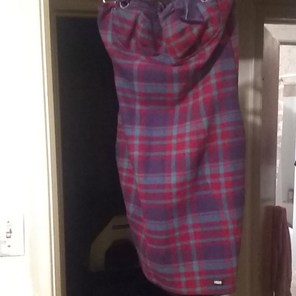 Plaid wool mini dress